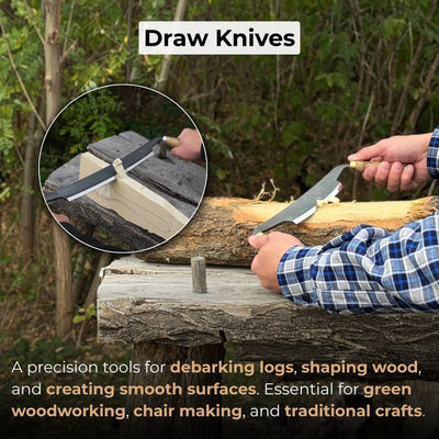 3-Piece Curved Drawknife Set with Palm Handles by Sharky Forged Steel Tools