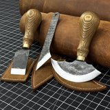 3-Piece Leatherworking Tool Set including Leather Round Knife, Straight Skiving Knife, and Marking Knife Kiridashi