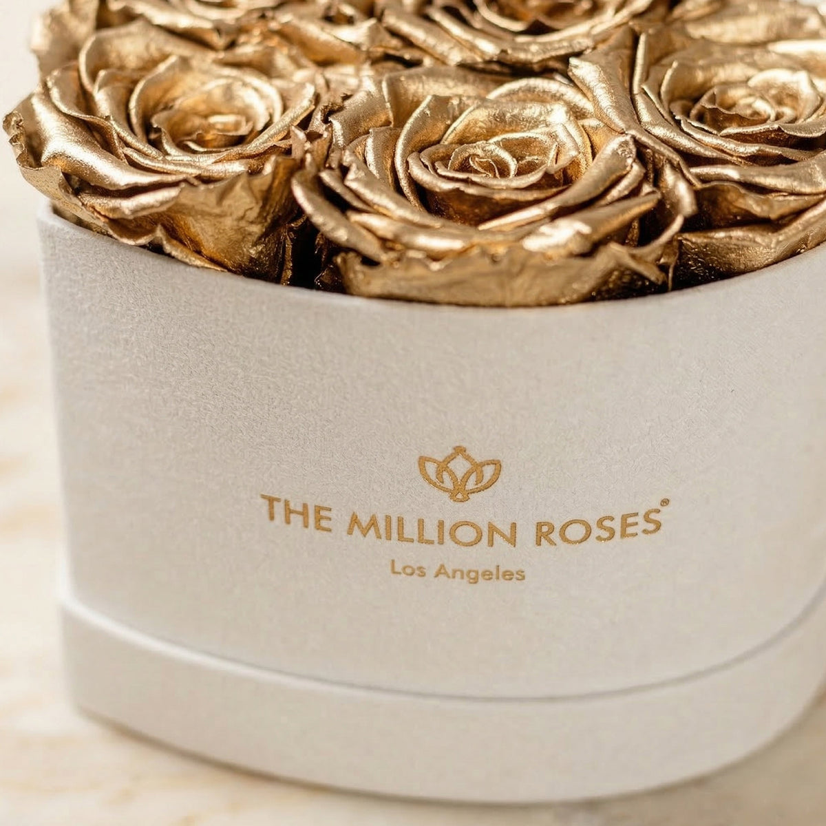 Baby Heart Beige Box | Gold Roses