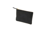 Inden Key Case (Large) - Studs in black deer leather with zipper and key chain