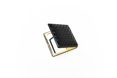 Inden Mirror Seven Treasures in Black x Black color, double-faced with deer skin surface