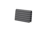 Inden Business Card Case - Rippleal in black and white leather showing ripple ocean pattern