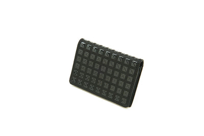 Business Card Case - Studs in black leather with stud pattern by Inden