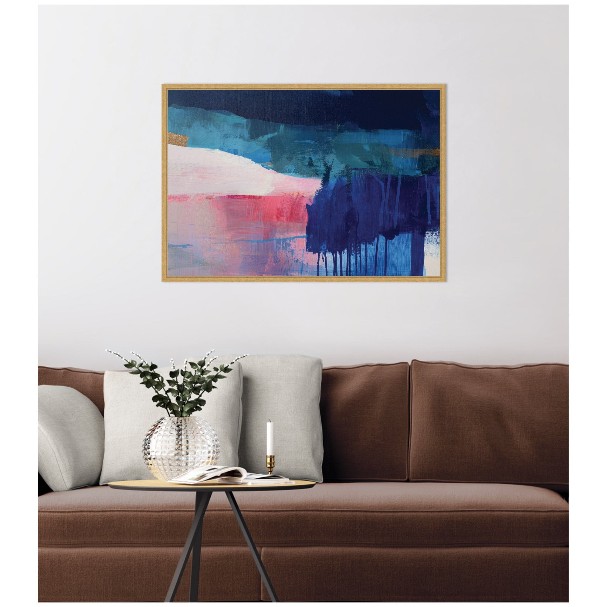 Blue Current No. 2 by Amy Lighthall Framed Canvas Wall Art Print