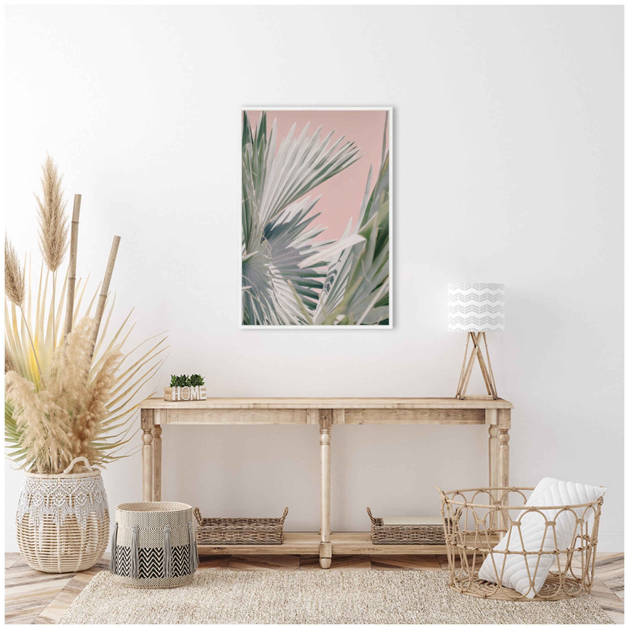 Sylvie Tropical Pink Bismarck Framed Canvas by Alicia Bock