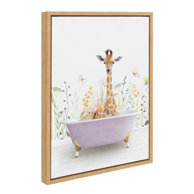 Sylvie Giraffe In Spring Bath Framed Canvas by kateandlaurel - product image 10 for Resin Society