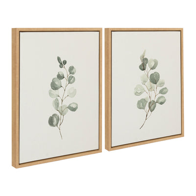Sylvie Eucalyptus Framed Canvas Set by Maja Mitrovic
