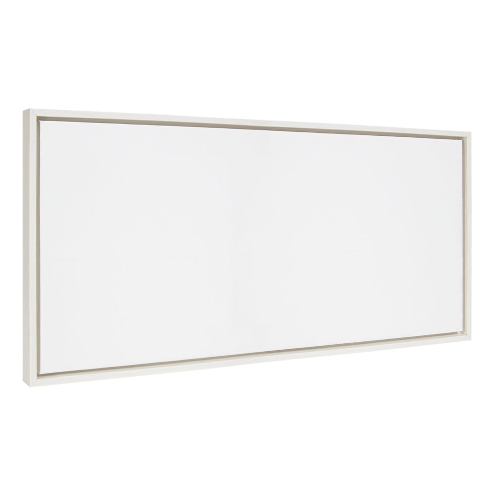 Sylvie Blank Framed Canvas 18x40 with subtle woodgrain frame