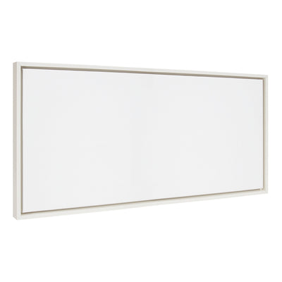 Sylvie Blank Framed Canvas 18x40 with subtle woodgrain frame