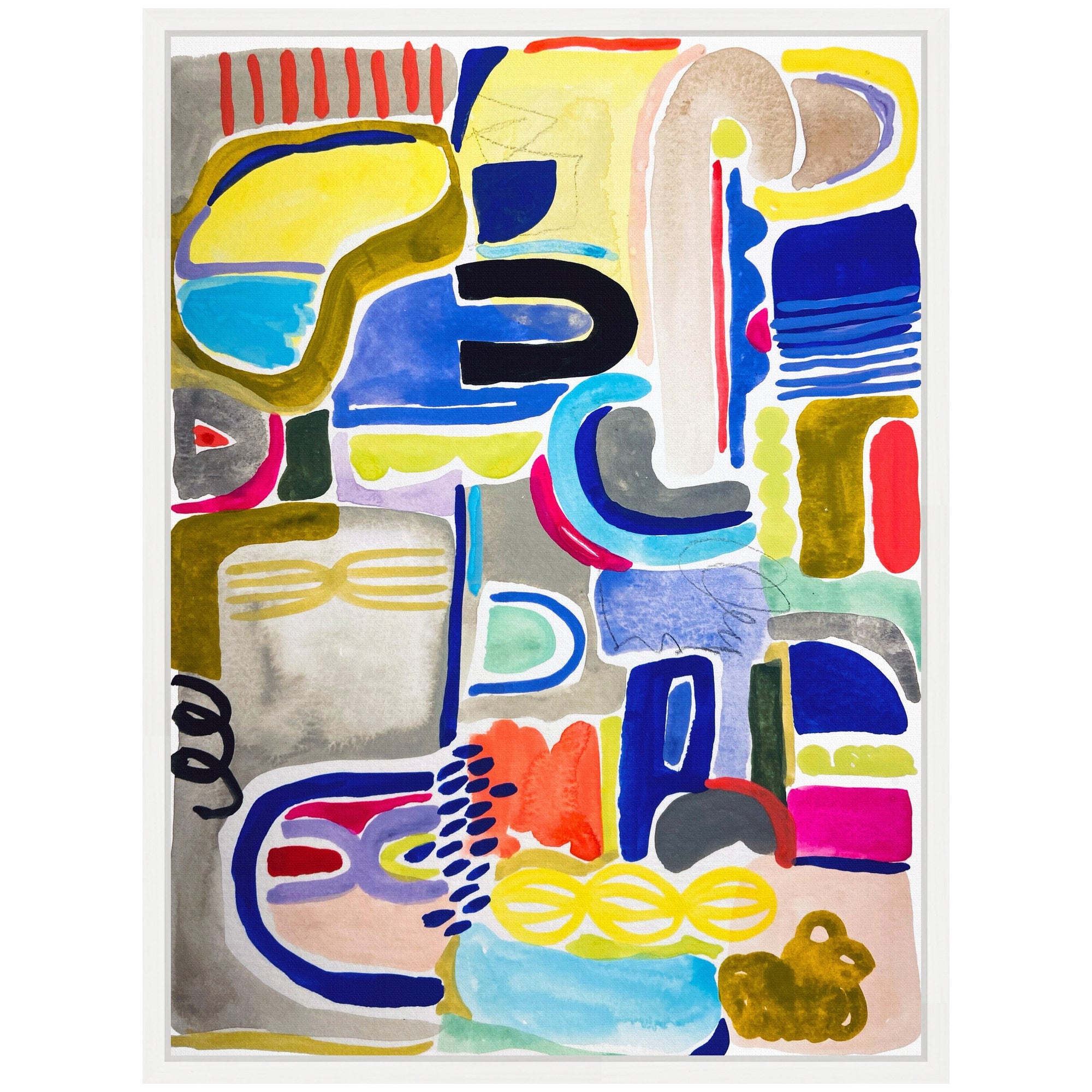 Sylvie Abstract 06 Framed Canvas by Emma Daisy