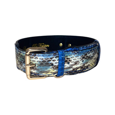 Stunning Multi-Blue Tone Snake Classic Collar displayed against a neutral background