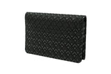 Business Card Case - Diamond Frame by Inden in Black x Black color showing embossed diamond leather pattern and slim profile