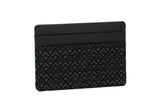 Black x Black Card Case - Diamond Frame by Inden showing smooth lacquered leather and diamond pattern