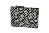 Inden Key Case in Black and White showing diamond White Frame pattern