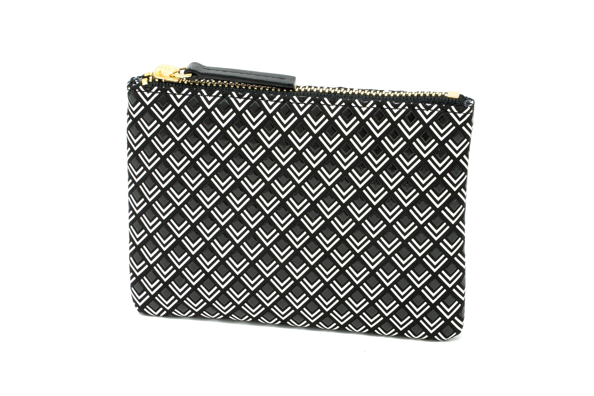 Inden Key Case in Black and White showing diamond White Frame pattern