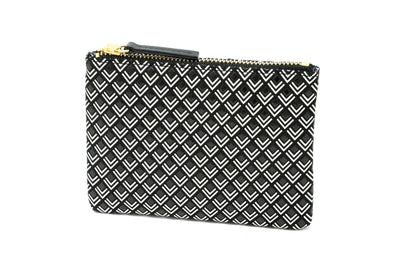 Inden Key Case in Black and White showing diamond White Frame pattern