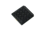 Inden Mirror - Diamond Frame showing exterior diamond pattern of deer skin with natural lacquer finish
