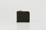 HISOKA Dragonfly coin purse in black lacquered deer leather with zipper, displayed on neutral background
