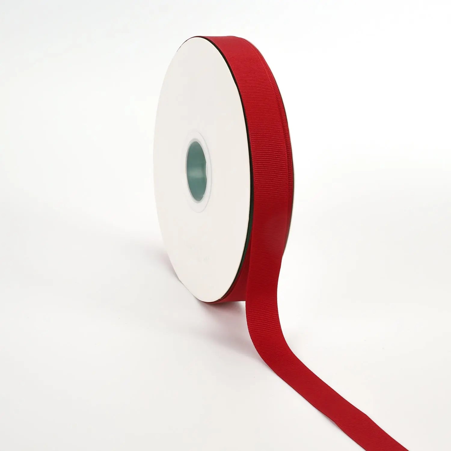 Scarlet textured grosgrain ribbon rolls in various widths