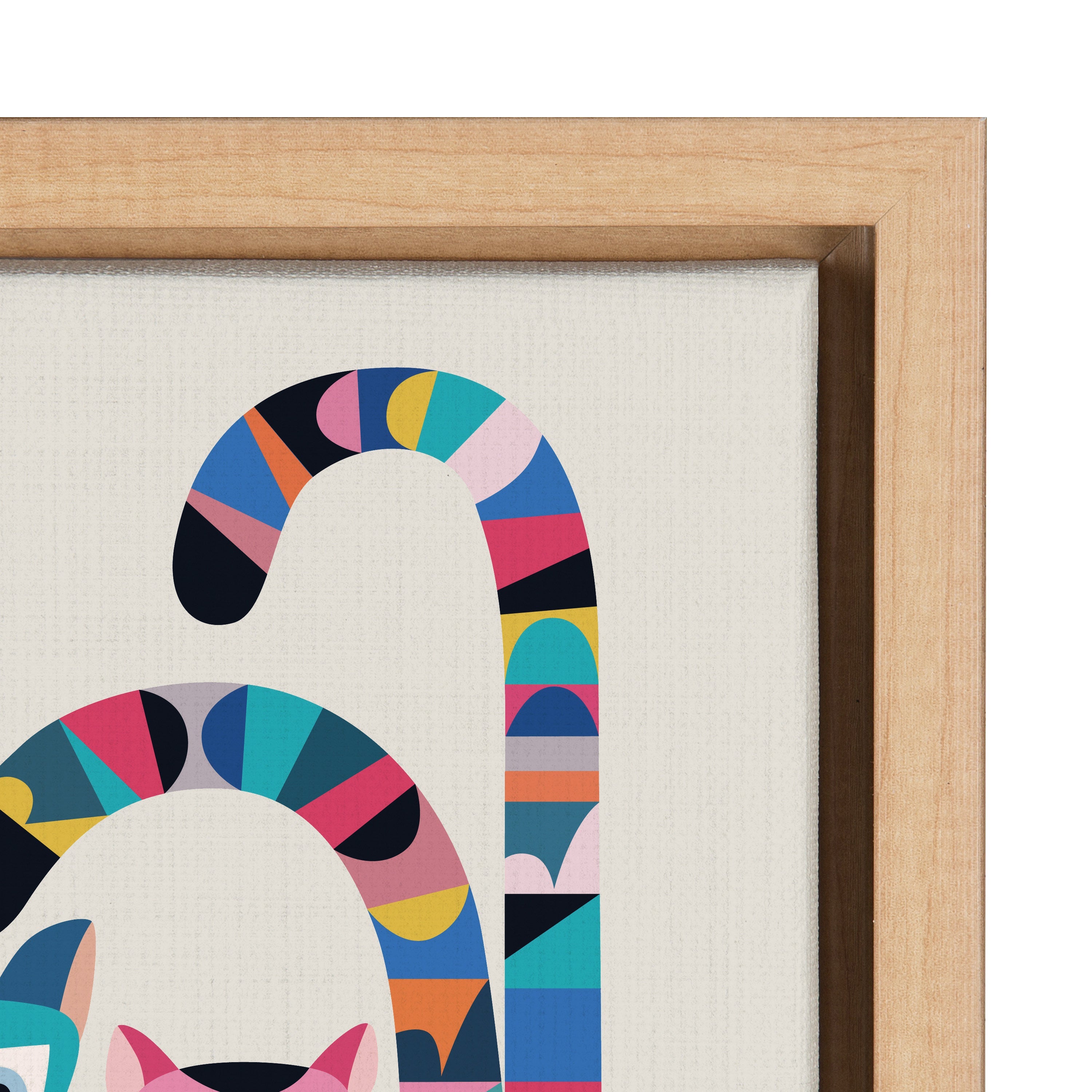 Sylvie Mid Century Modern Lemur Framed Canvas by Rachel Lee