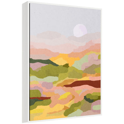 Sylvie Beautiful Landscape framed canvas art showing abstract forms in muted tones