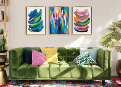 Sylvie EV Bright Brush Strokes 033 Framed Canvas