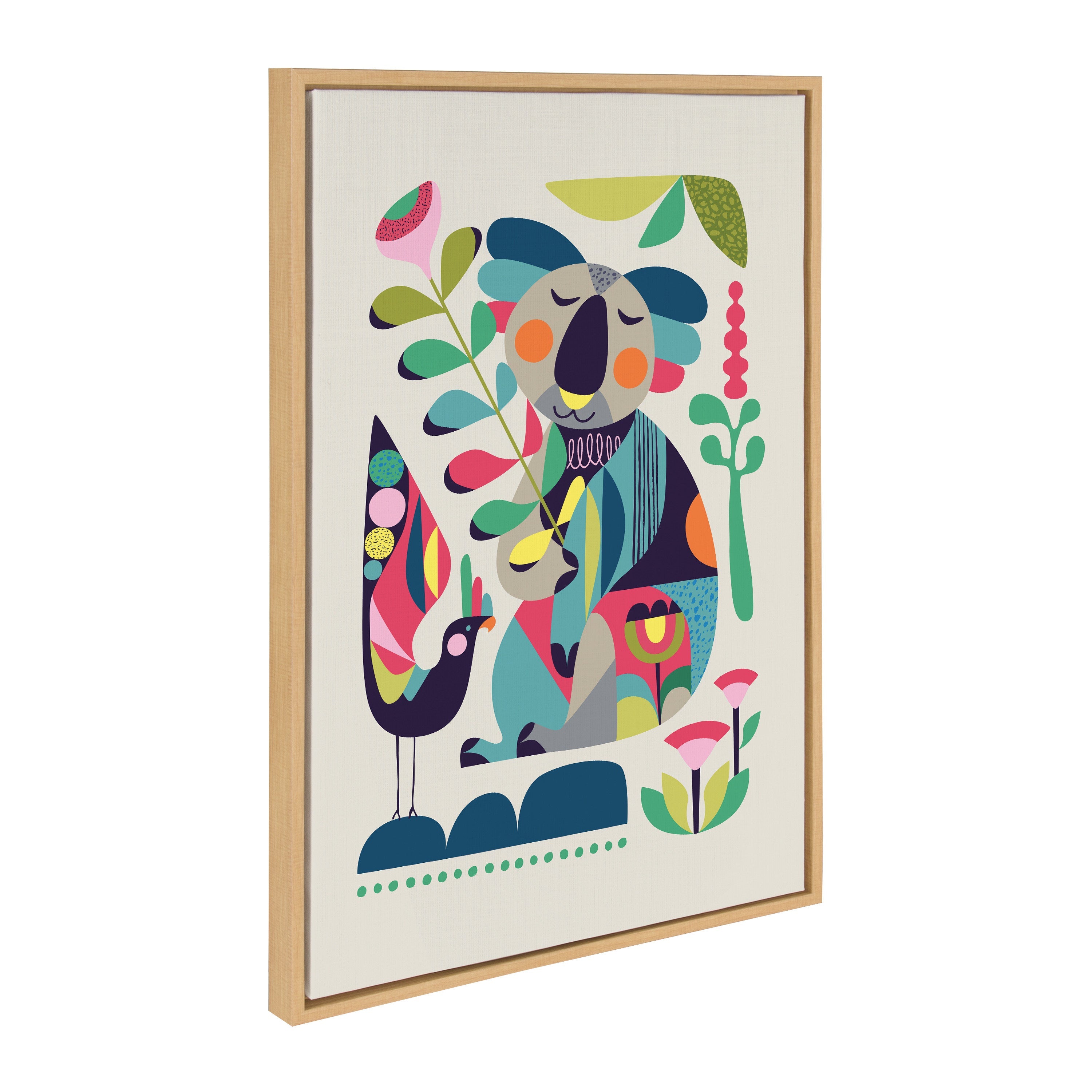 Sylvie Mid Century Modern Koala Framed Canvas by kateandlaurel - product image 14 for Resin Society