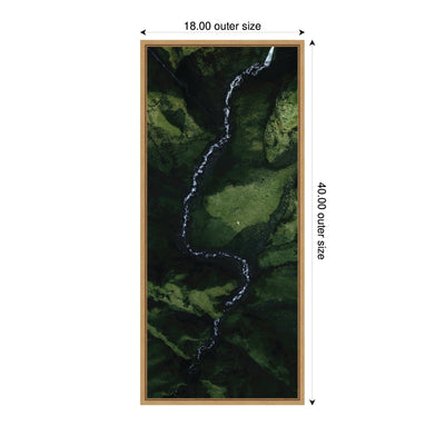 Sylvie Aerial View of a Winding River in a Green Valley in Iceland Framed Canvas by Michael Schauer