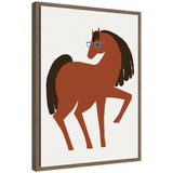 Framed canvas artwork titled Sylvie Farm Horse featuring a horse portrait with a modern floating frame