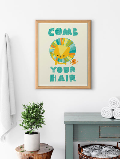 Blake Splish Splash Zoo Lion Framed Printed Glass by Heather Rosas by kateandlaurel - product image 6 for Resin Society