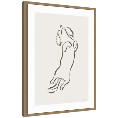 Dachshund Dog by Gabrielly Guedes Framed Canvas Wall Art Print in Sylvie frame