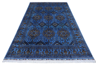 Hand-Knotted Zerkhaki Afghan Wool Area Rug – 6'6" x 10' by Rugistan - product image 2 for Resin Society