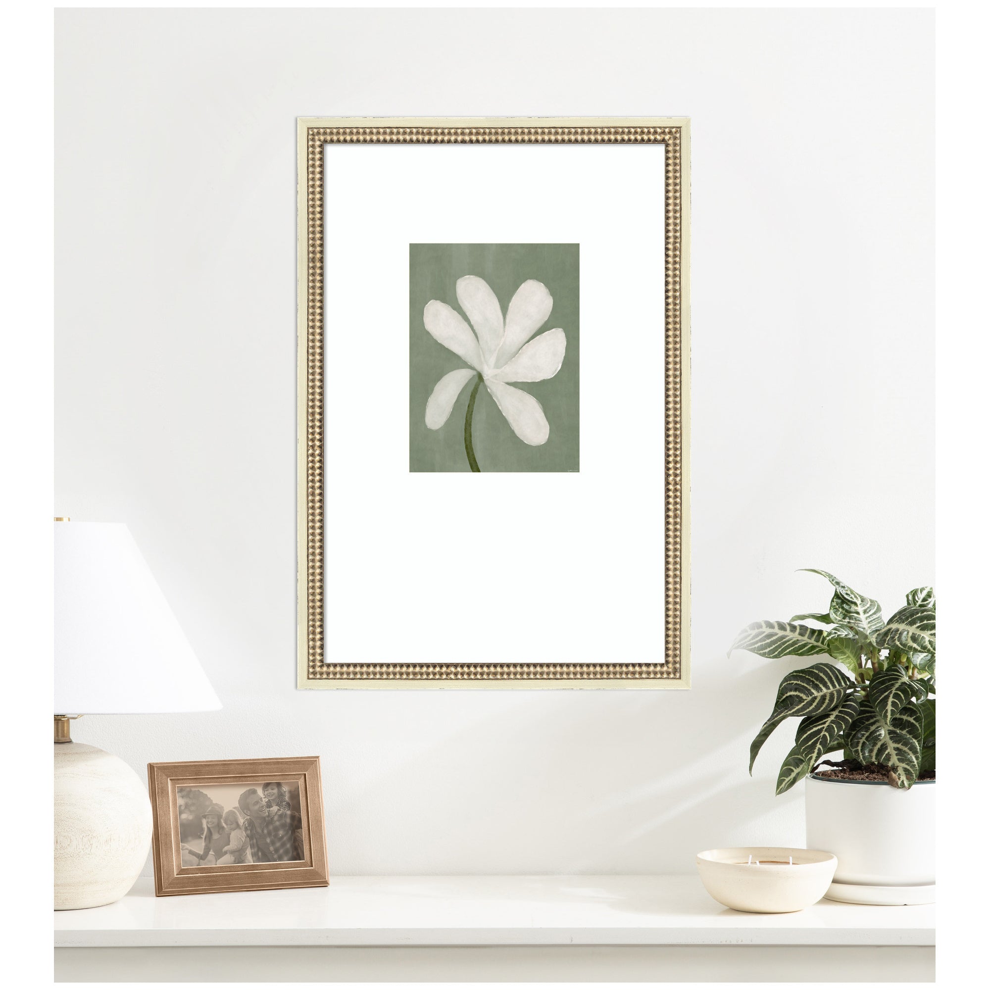 White Floral by Gabrielly Guedes Framed Wall Art Print