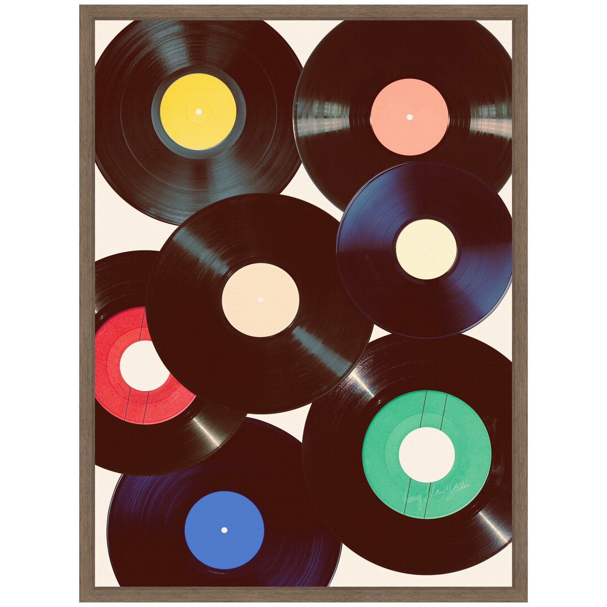 Sylvie Retro Vinyl Framed Canvas by Honey Island Studio