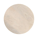 Round wooden surface with light beige tones and subtle natural grain patterns, shown from a top-down view on a white background.