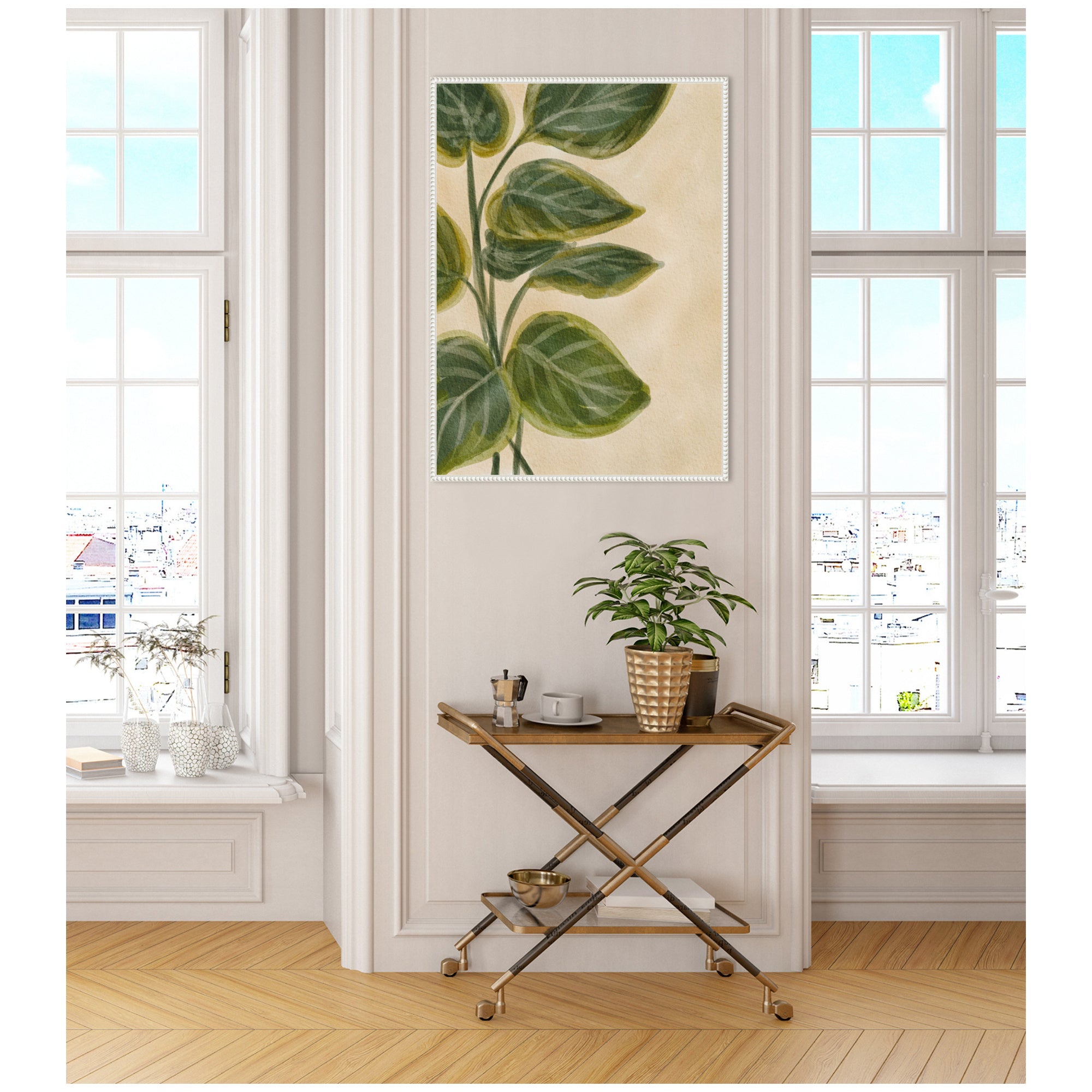 Sylvie Green Foliage Framed Canvas by Nikita Jariwala