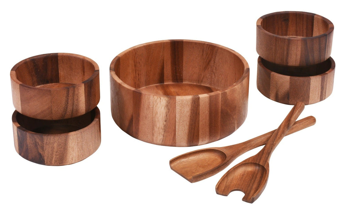 Large Salad Bowl with Servers and 4 Individuals - 327B7 by Kalmar Home - main product image for Resin Society