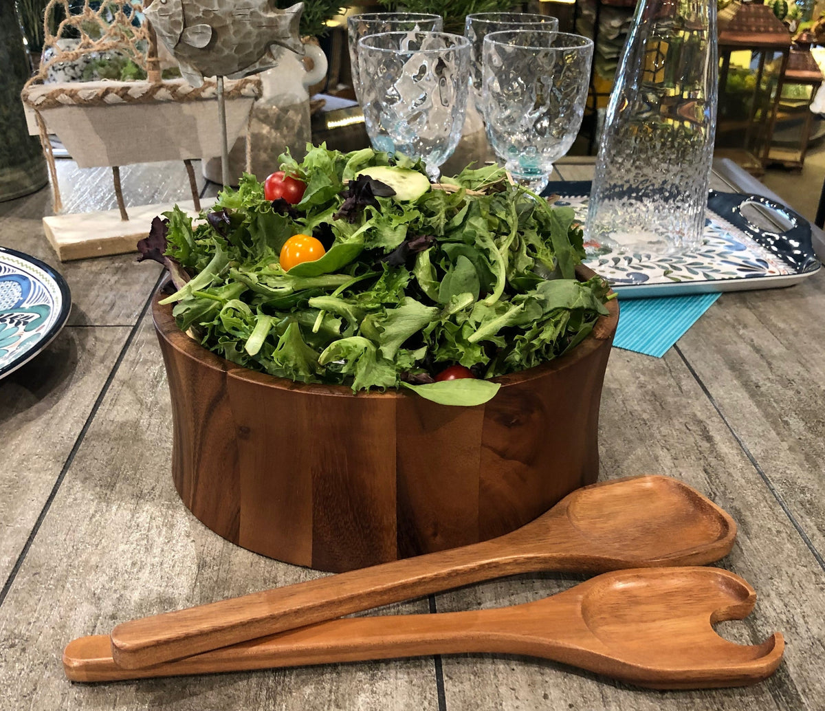 Large Salad Bowl with Servers - 328B3 by Kalmar Home - product image 2 for Resin Society