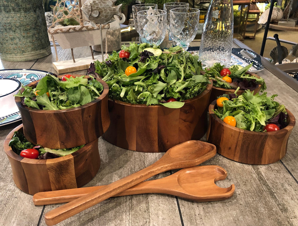 Large Salad Bowl with Servers and 4 Individuals - 328B7 by Kalmar Home - product image 2 for Resin Society