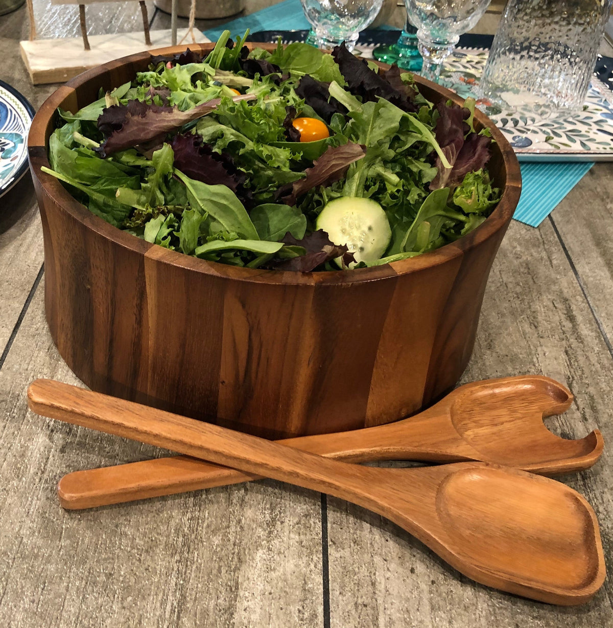 Extra Large Salad Bowl with Servers - 328C3 by Kalmar Home - product image 2 for Resin Society