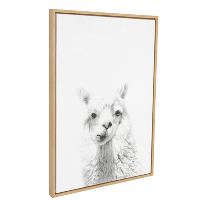 Sylvie Alpaca Framed Canvas by Simon Te of Tai Prints