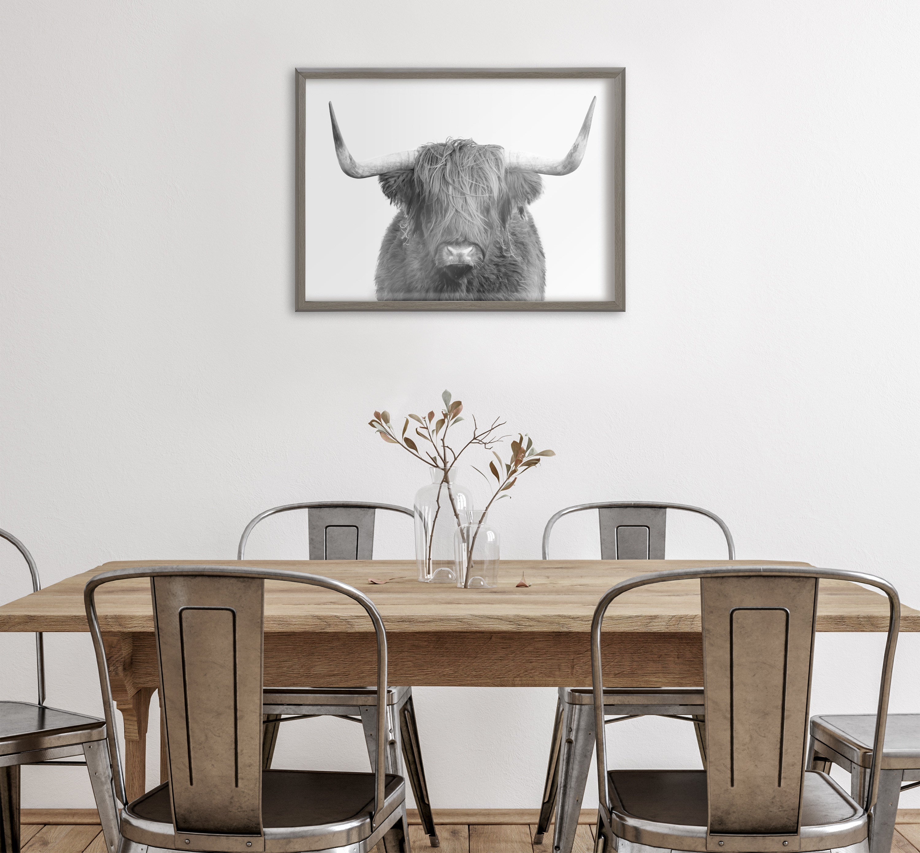Blake Highland Cow Portrait Framed Printed Art by Amy Peterson Art Studio