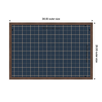 Framed Fabric Pinboard Navy Blue Plaid Wall Organization