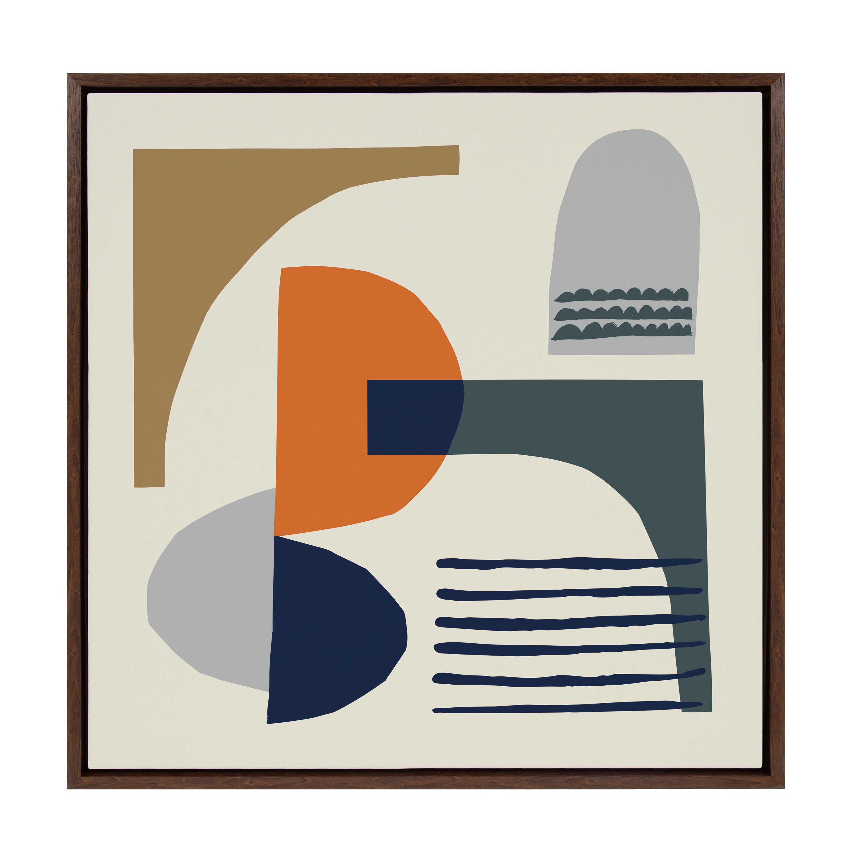 Sylvie Abstract Mid Century Framed Canvas
