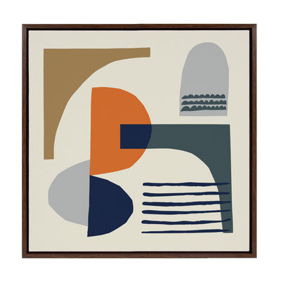 Sylvie Abstract Mid Century Framed Canvas