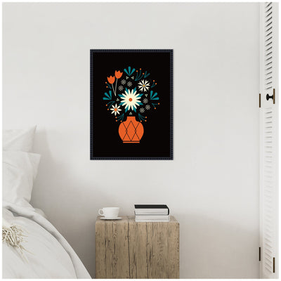 Sylvie Floral Red Vase Framed Canvas by Amber Leaders