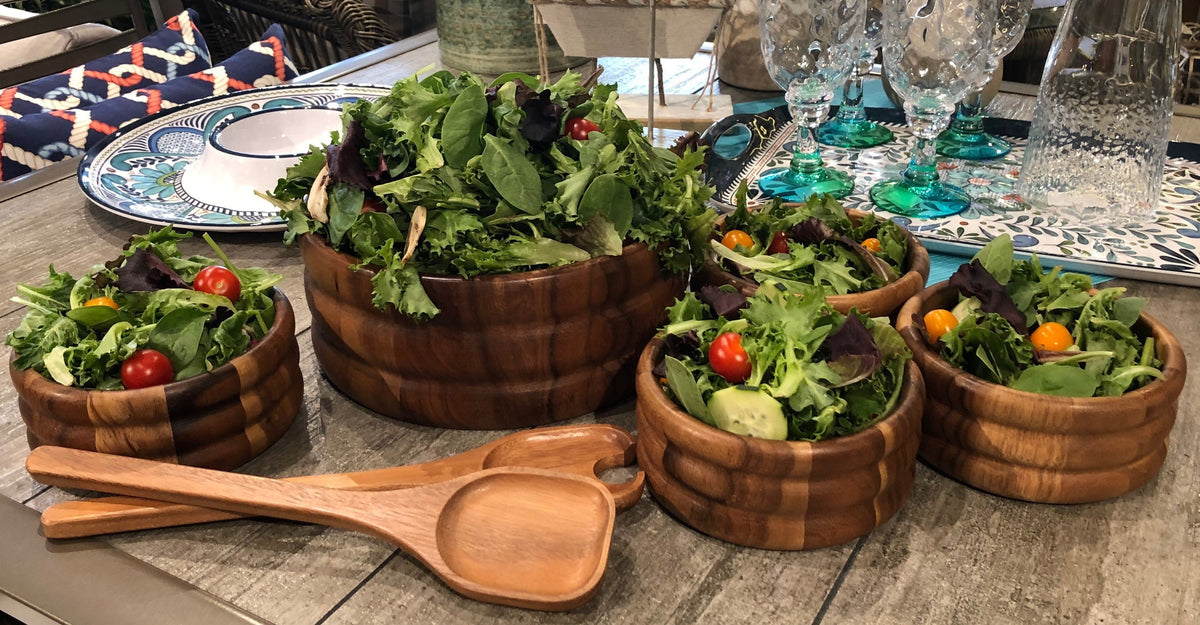 Large Salad Bowl with Servers and 4 Individuals - 330B7 by Kalmar Home - product image 2 for Resin Society