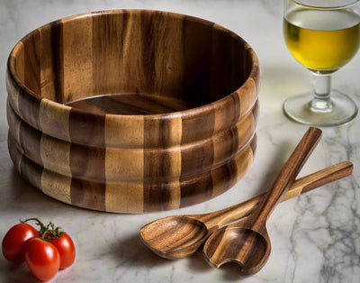 Extra Large Salad Bowl with Servers - 330C3 by Kalmar Home - main product image for Resin Society