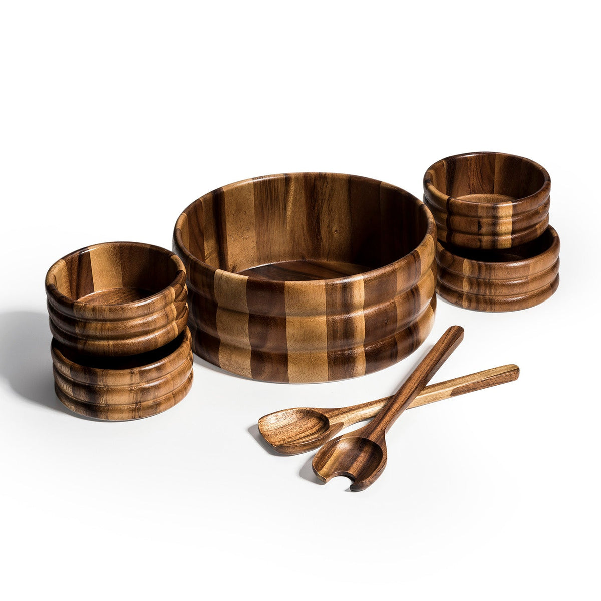 Extra Large Salad Bowl with Servers and 4 Individuals - 330C7 by Kalmar Home - main product image for Resin Society