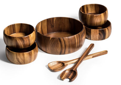 Large Salad Bowl with Servers and 4 Individuals - 332B7 by Kalmar Home - main product image for Resin Society